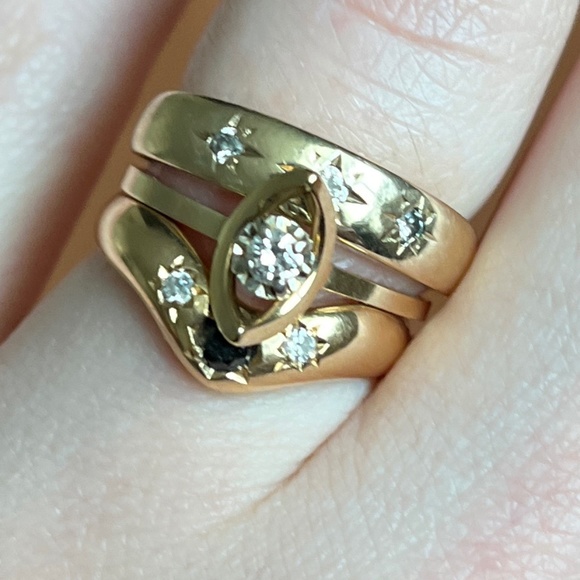 14k Diamond Moon Ring! - Picture 3 of 4